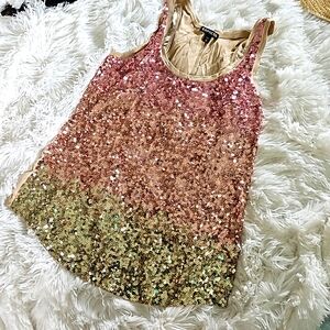 Express ombre racerback sequin tank